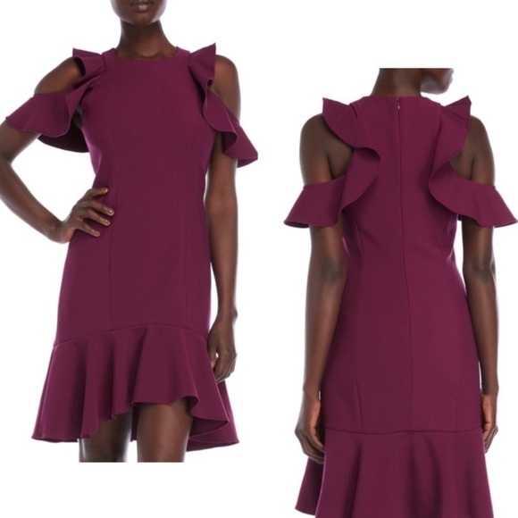 cinq a sept Dresses & Skirts - NWT Cinq a Sept Micah Cold Shoulder Dress in Raspberry Sz 6